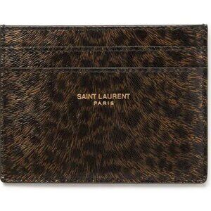 Saint Laurent Cheetah Animal Spot Leather Card Holder